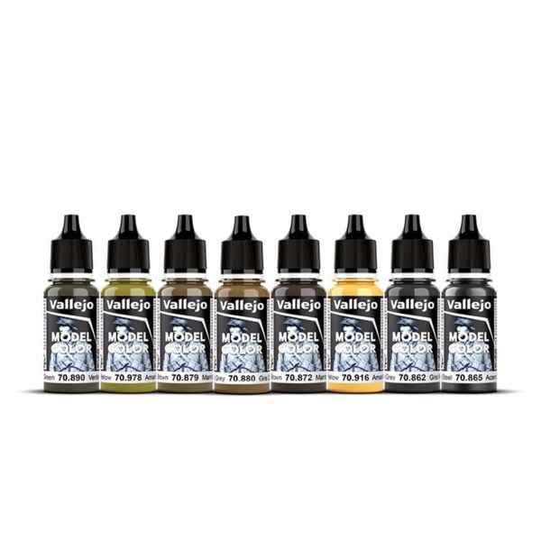 Vallejo 70108 8x18 ml. Panzer Colors, Model Color Serisi Model Boyası Seti