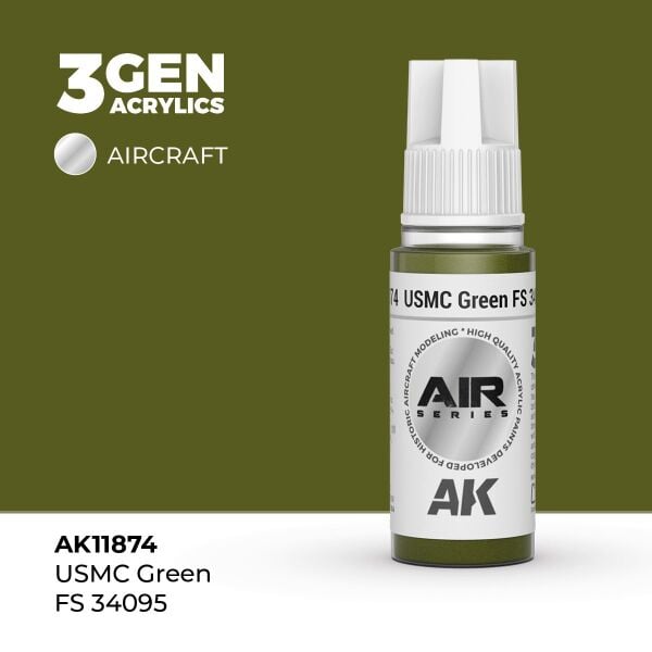 AK 11874 17 ml. USMC Green FS 34095, Aircraft Serisi 3GEN Akrilik Model Boyası