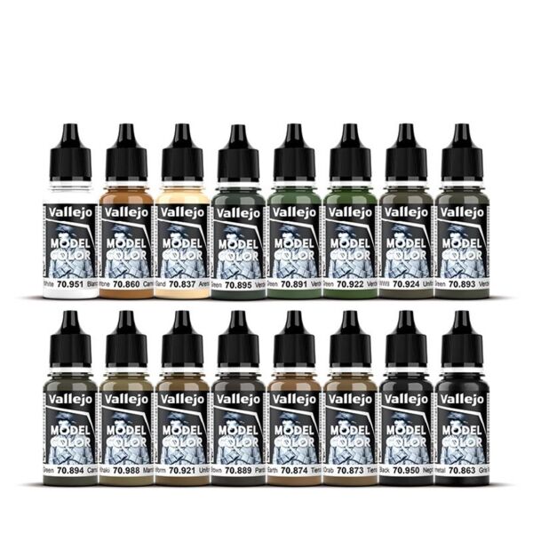 Vallejo 70109 16x18 ml. Allied Forces WWII, Model Color Serisi Model Boyası Seti