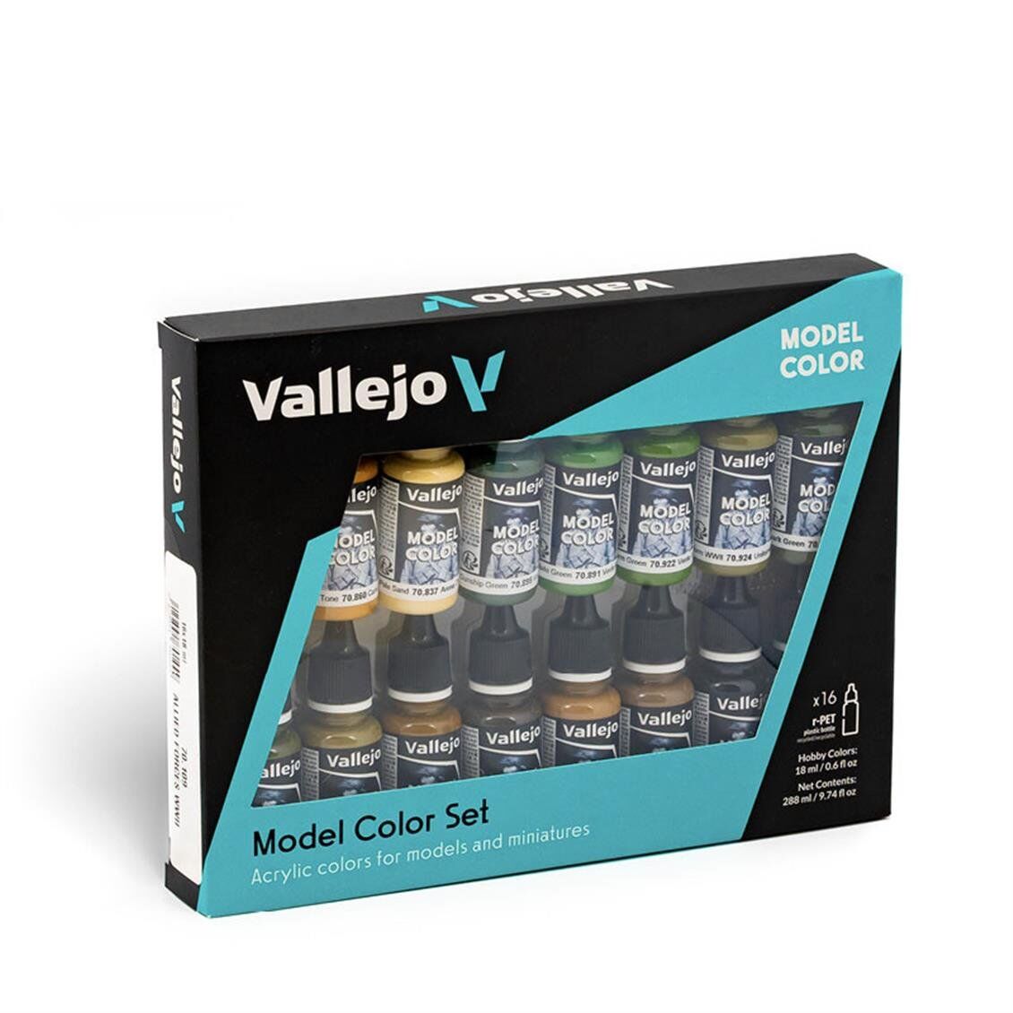 Vallejo 70109 16x18 ml. Allied Forces WWII, Model Color Serisi Model Boyası Seti