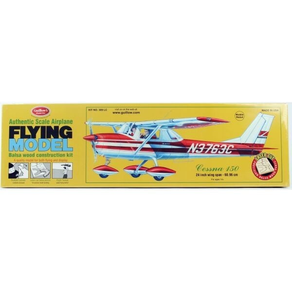 Guillow's 309 1/16 Ölçek, Cessna 150, 60cm, Laser Kesim, Balsa, Serbest Uçuş Model Kiti