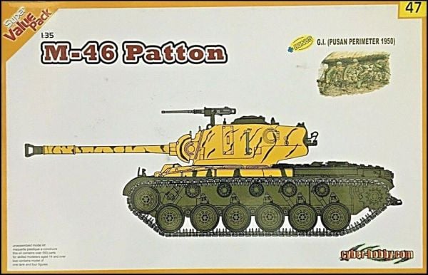 CyberHobby 9147 1/35 Ölçek, M-46 Patton Tankı ve Pusan Perimeter 1950 Figürleri Demonte Plastik Maket Seti