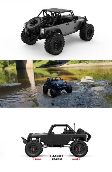 MJX 1/12  H12Y Hyper GO 4x4 Fırçasız (Brushless) Motor ve Escli, Su Geçirmez (Waterproof) 2.4 Ghz. Uzaktan Kumandalı Crawler Aracı