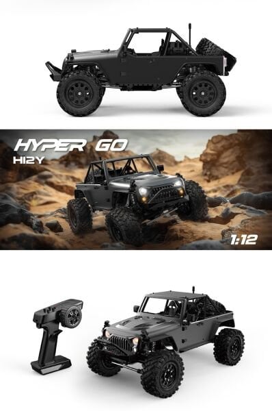 MJX 1/12  H12Y Hyper GO 4x4 Fırçasız (Brushless) Motor ve Escli, Su Geçirmez (Waterproof) 2.4 Ghz. Uzaktan Kumandalı Crawler Aracı