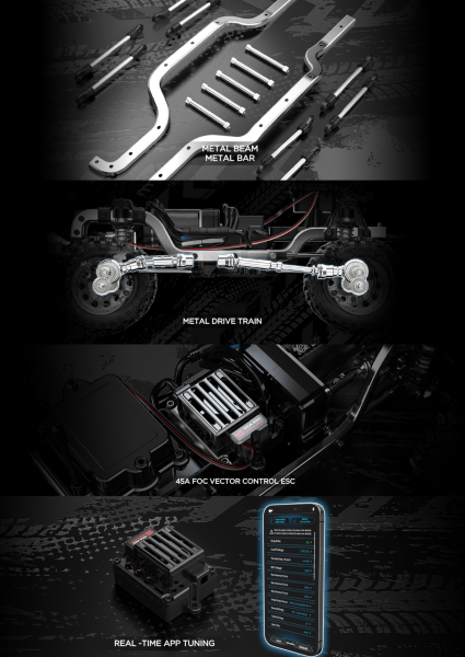 MJX 1/12 H12Y+ Hyper GO 4x4 Fırçasız (Brushless) Motor ve Escli, Su Geçirmez (Waterproof) 2.4 Ghz. Uzaktan Kumandalı Crawler Aracı Normal Paket