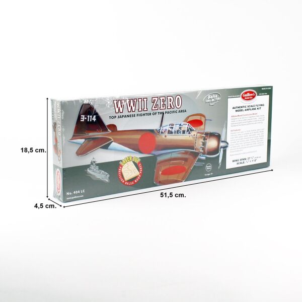 Guillow's 404 1/16 Ölçek, Zero, 70cm, Laser Kesim, Balsa, Serbest Uçuş Model Kiti