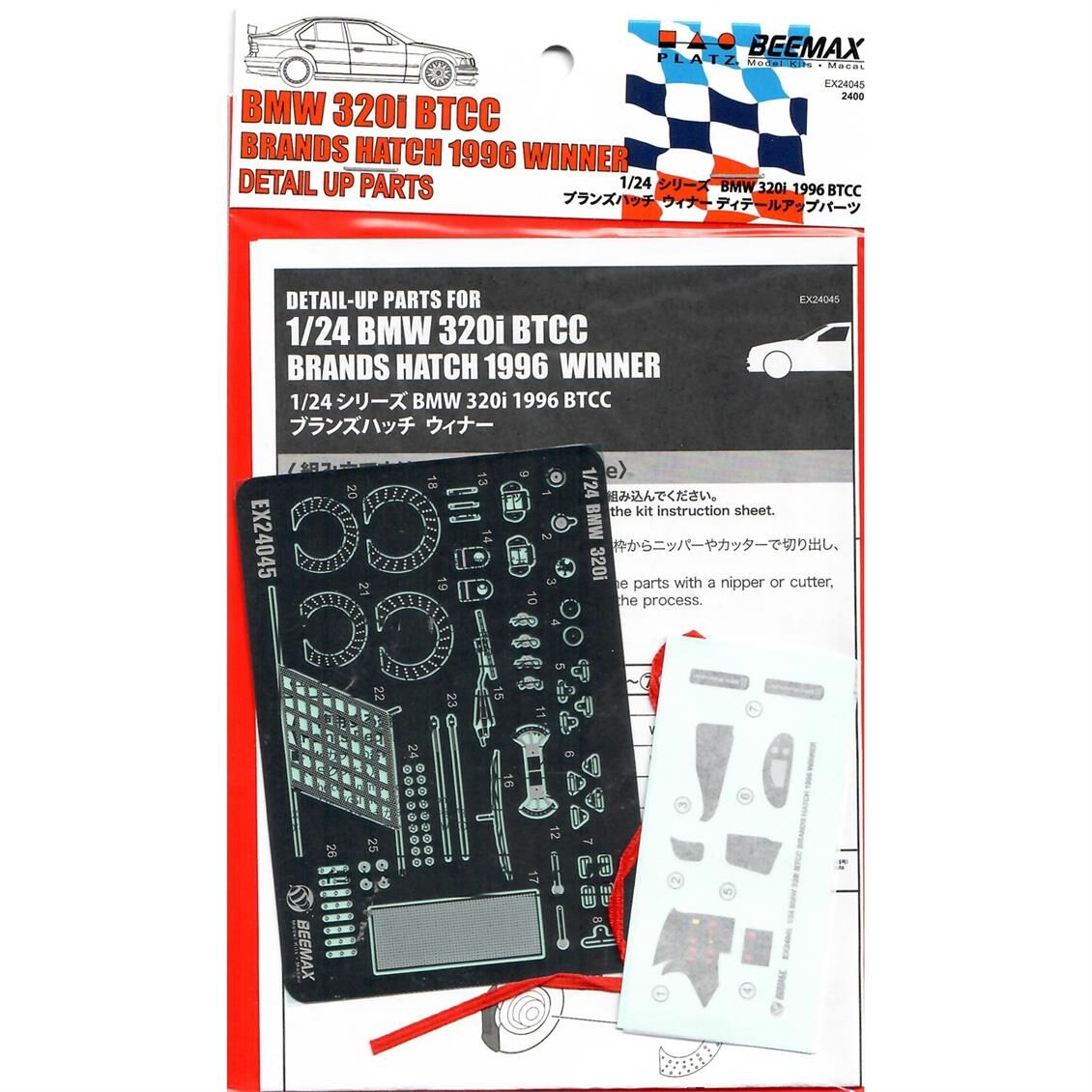 Nunu EX24045 1/24 Ölçek, Detay Seti (for Bmw 320i E36 BTCC Brands Hatch 1996 Winner), Detay Kiti