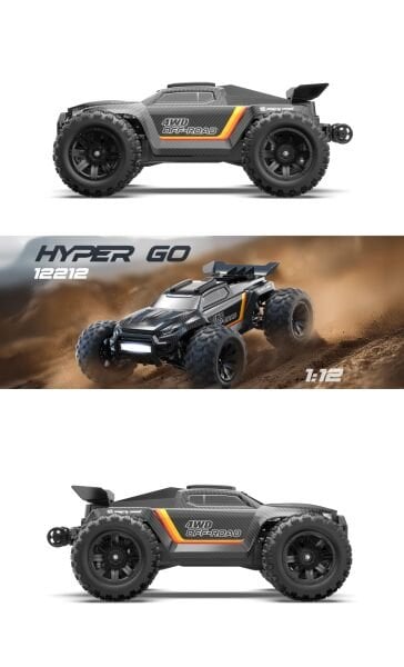 MJX 1/12 12212 Hyper Go 4x4 Fırçasız (Brushless) Motor ve Escli, Su Geçirmez (Waterproof), 2.4Ghz Uzaktan Kumandalı Arazi Aracı