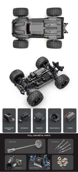 MJX 1/12 12212 Hyper Go 4x4 Fırçasız (Brushless) Motor ve Escli, Su Geçirmez (Waterproof), 2.4Ghz Uzaktan Kumandalı Arazi Aracı