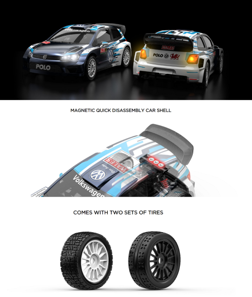 MJX 1/7 Volkswagen Polo R WRC 7304  Hyper GO 4x4 Fırçasız (Brushless) Motor ve Escli, Su Geçirmez (Waterproof) 2.4 Ghz. Uzaktan Kumandalı Ralli Aracı