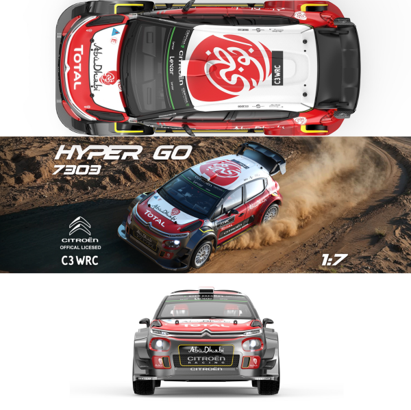 MJX 1/7 Citroen C3 WRC 7303 Hyper GO 4x4 Fırçasız (Brushless) Motor ve Escli, Su Geçirmez (Waterproof) 2.4 Ghz. Uzaktan Kumandalı Ralli Aracı