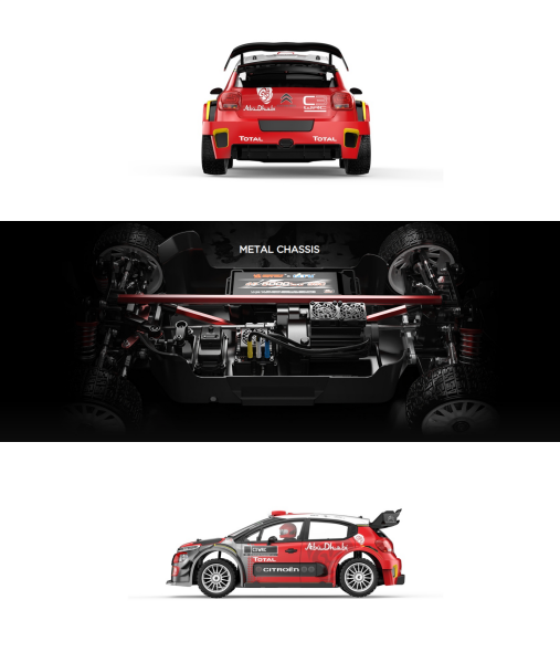 MJX 1/7 Citroen C3 WRC 7303 Hyper GO 4x4 Fırçasız (Brushless) Motor ve Escli, Su Geçirmez (Waterproof) 2.4 Ghz. Uzaktan Kumandalı Ralli Aracı