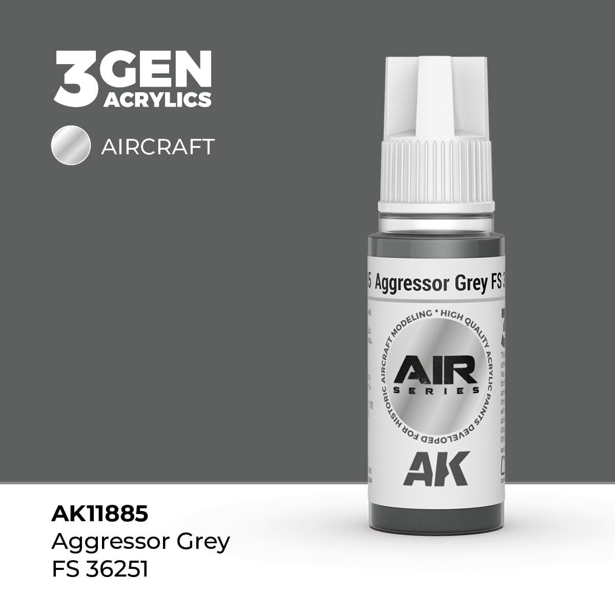 AK 11885 17 ml. Aggressor Grey FS 36251, Aircraft Serisi 3GEN Akrilik Model Boyası