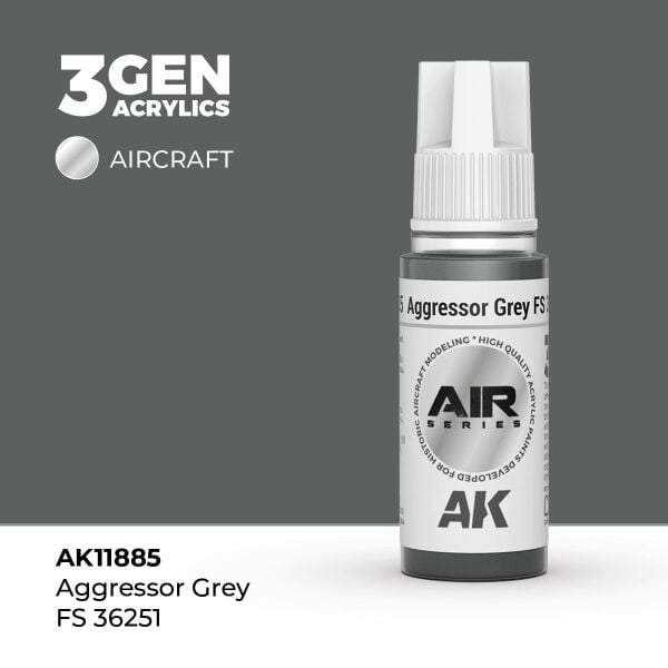AK 11885 17 ml. Aggressor Grey FS 36251, Aircraft Serisi 3GEN Akrilik Model Boyası