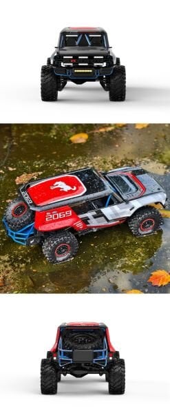 MJX 1/8 Ford Bronco H8P Hyper GO 4x4 Fırçasız (Brushless) Motor ve Escli, Su Geçirmez (Waterproof) 2.4 Ghz. Uzaktan Kumandalı Crawler Aracı