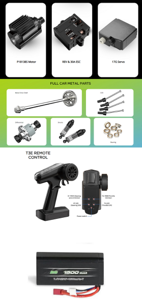 MJX 1/18 Hyper GO 18208 4x4 Fırçalı Motor ve Escli, 2.4 Ghz. Uzaktan Kumandalı Arazi Aracı