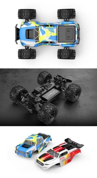 MJX 1/18 Hyper GO 18208 4x4 Fırçalı Motor ve Escli, 2.4 Ghz. Uzaktan Kumandalı Arazi Aracı Normal Paket