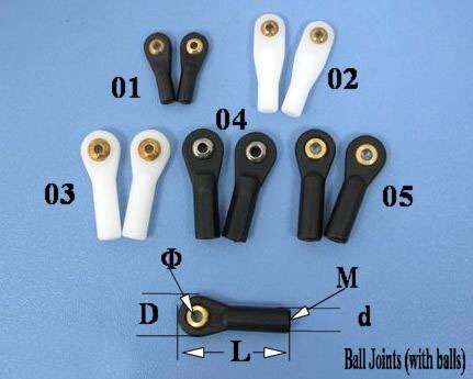 Ball Link Set d2.5×L27mm M3 Siyah (2 adet)
