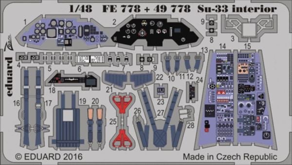 Eduard 49778 1/48 Ölçek, Su-33 Interior For Kınetıc Maket