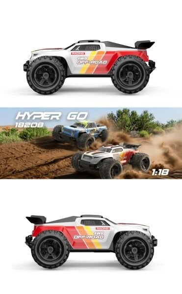 MJX 1/18 Hyper GO 18208 4x4 Fırçalı Motor ve Escli, 2.4 Ghz. Uzaktan Kumandalı Arazi Aracı
