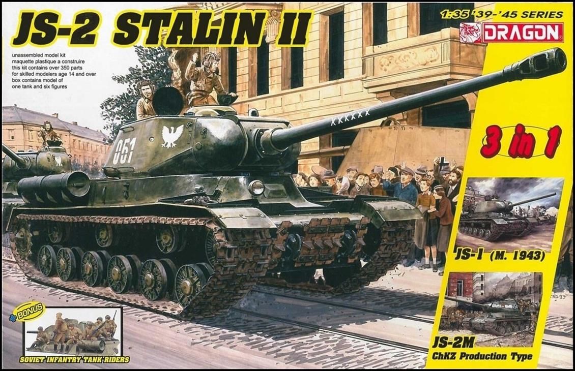Dragon 6537 1/35 Ölçek, Js-2 Stalin II (3 in 1) ve Sovyet Tank Sürücüleri Plastik Model Kiti