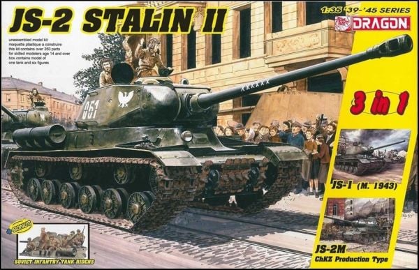 Dragon 6537 1/35 Ölçek, Js-2 Stalin II (3 in 1) ve Sovyet Tank Sürücüleri Plastik Model Kiti