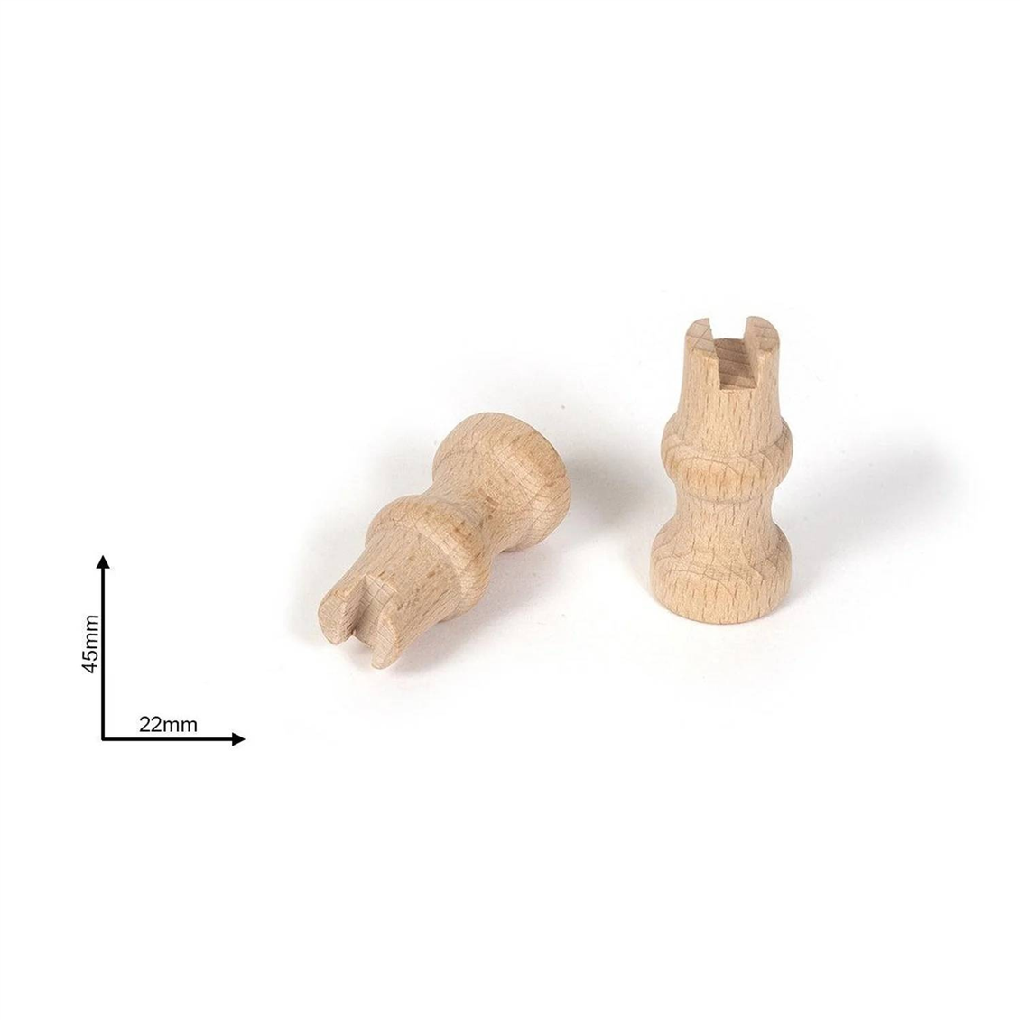 Occre 19130 Tekne Sergileme Altlığı için H:45 mm., Ø22 mm. Ahşap Destekler, 2 Adet