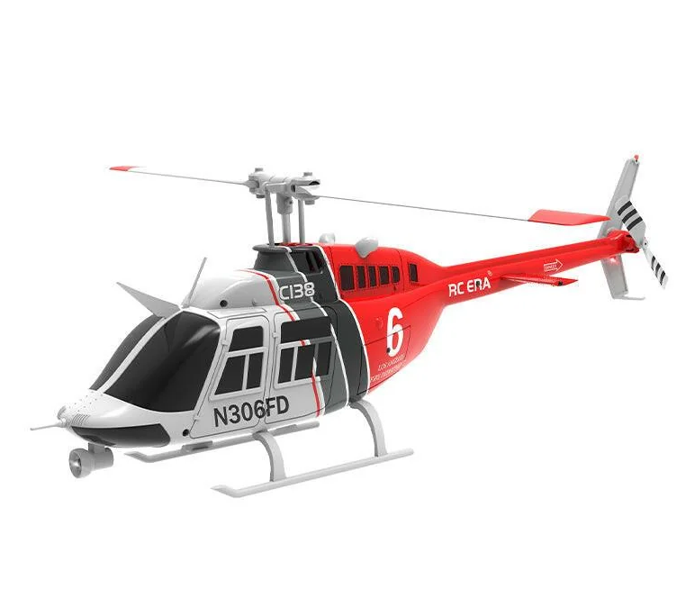 RC ERA C138 Bell 206 Gyro Stabilized Scale RC Helicopter - RTF Kırmızı