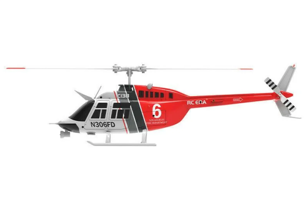 RC ERA C138 Bell 206 Gyro Stabilized Scale RC Helicopter - RTF Kırmızı