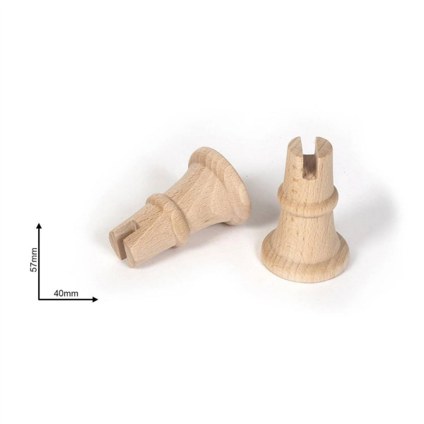 Occre 19131 Tekne Sergileme Altlığı için H:57 mm., Ø40 mm. Ahşap Destekler, 2 Adet