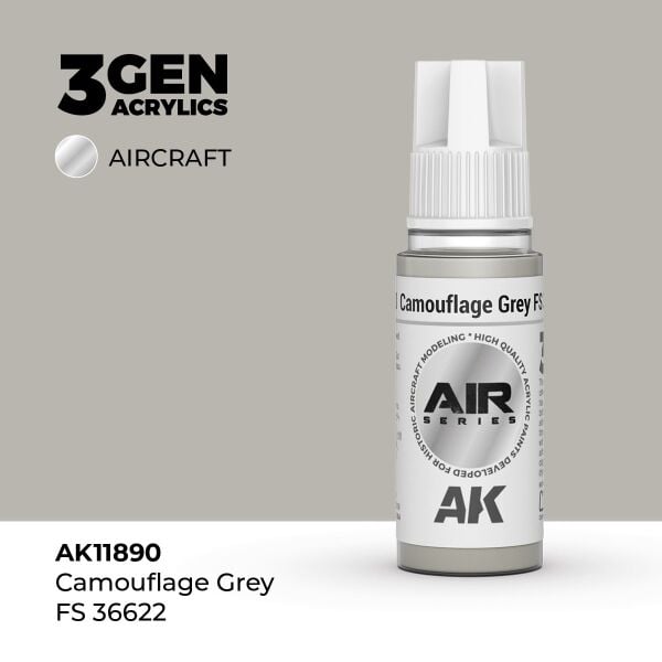 AK 11890 17 ml. Camouflage Grey FS 36622, Aircraft Serisi 3GEN Akrilik Model Boyası
