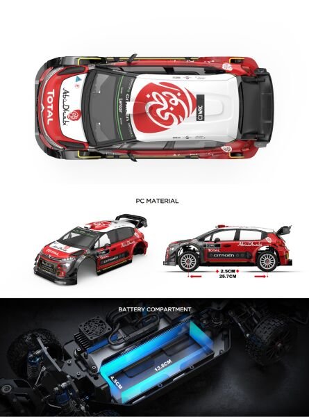 MJX 1/10 Citroen C3 WRC 10303 Hyper GO 4x4 Fırçasız (Brushless) Motor ve Escli, 2.4 Ghz. Uzaktan Kumandalı Ralli Aracı