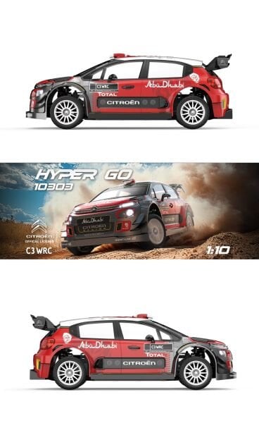 MJX 1/10 Citroen C3 WRC 10303 Hyper GO 4x4 Fırçasız (Brushless) Motor ve Escli, 2.4 Ghz. Uzaktan Kumandalı Ralli Aracı Normal Paket