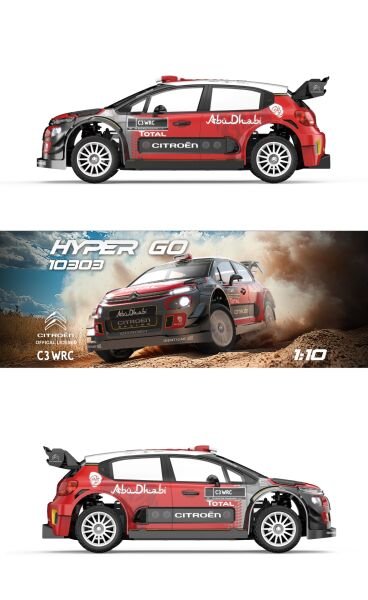 MJX 1/10 Citroen C3 WRC 10303 Hyper GO 4x4 Fırçasız (Brushless) Motor ve Escli, 2.4 Ghz. Uzaktan Kumandalı Ralli Aracı