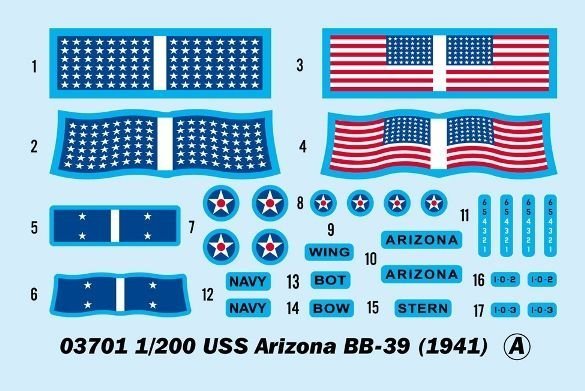 1/200 USS Arizone BB-39 ve 06621 Upgrade Set