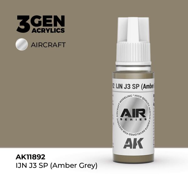 AK 11892 17 ml. IJN J3 SP (Amber Grey), Aircraft Serisi 3GEN Akrilik Model Boyası