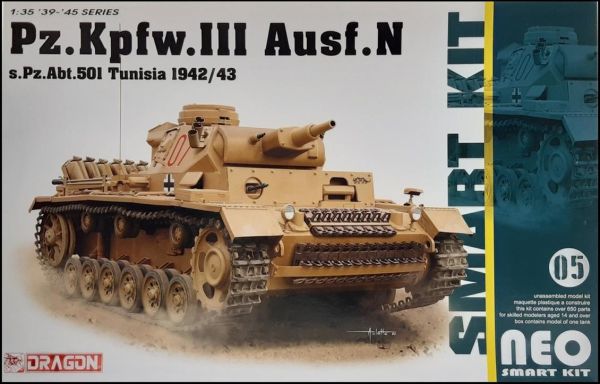 Dragon 6956 1/35 Ölçek, Pz.Kpfw.III Ausf.N 501. Alay (Tunus 1942/43) Tankı Plastik Model Kiti