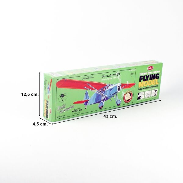 Guillow's 701 Fairchild 24, 62cm, Laser Kesim, Balsa, Serbest Uçuş Model Kiti