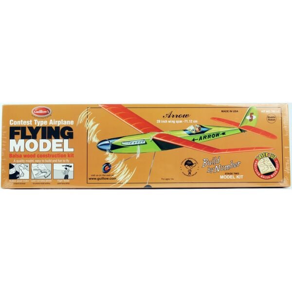 Guillow's 702 Arrow, 70cm, Laser Kesim, Balsa, Serbest Uçuş Model Kiti