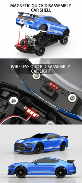 MJX 1/10 Ford Mustang Shelby GT500 10306 Hyper GO 4x4 Fırçasız (Brushless) Motor ve Escli, 2.4 Ghz. Uzaktan Kumandalı On-Road Araç