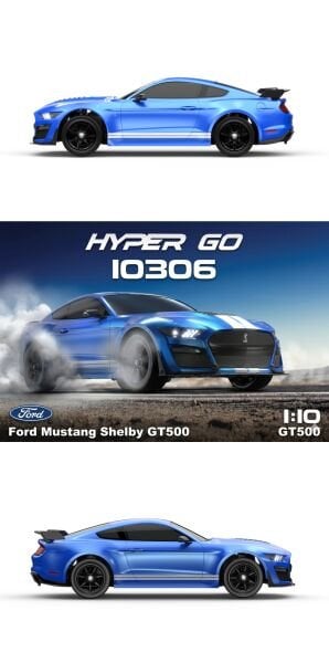 MJX 1/10 Ford Mustang Shelby GT500 10306 Hyper GO 4x4 Fırçasız (Brushless) Motor ve Escli, 2.4 Ghz. Uzaktan Kumandalı On-Road Araç