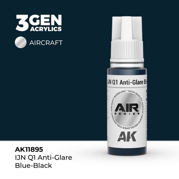 AK 11895 17 ml. IJN Q1 Anti-Glare Blue-Black, Aircraft Serisi 3GEN Akrilik Model Boyası