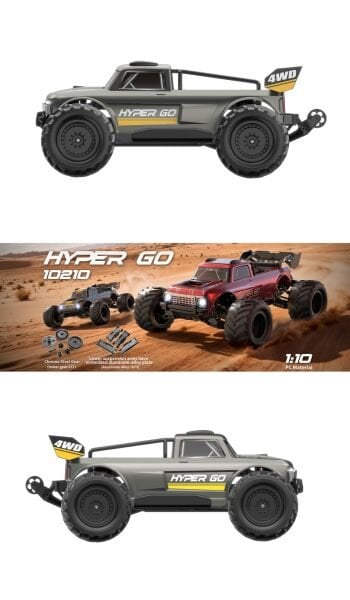 MJX 1/10 10210 Hyper GO 4x4 Fırçasız (Brushless) Motor ve Escli, Su Geçirmez (Waterproof) 2.4 Ghz. Uzaktan Kumandalı Arazi Aracı 2S Li-po Versiyon