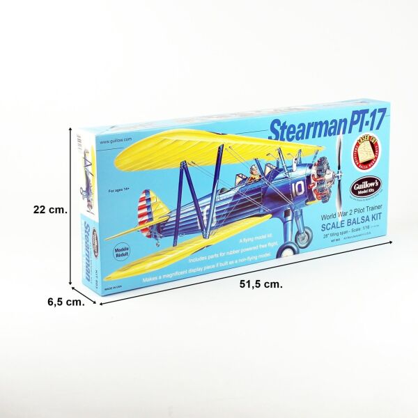 Guillow's 803 1/16 Ölçek, PT-17, 70cm, Balsa, Serbest Uçuş Model Kiti
