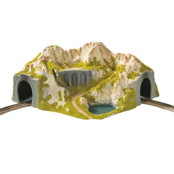 Noch 5130 1/87 Ölçek, Tek Hatlı, 41x37 cm. Hazır Virajlı Tünel Dioraması