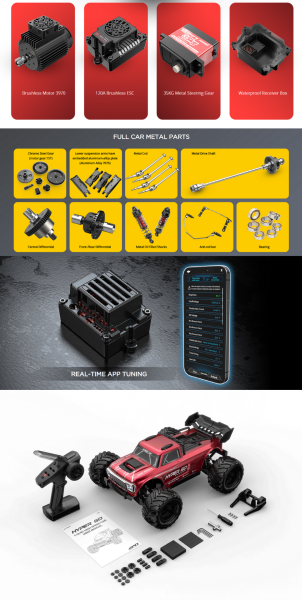 MJX 1/10 10210 Hyper GO 4x4 Fırçasız (Brushless) Motor ve Escli, Su Geçirmez (Waterproof) 2.4 Ghz. Uzaktan Kumandalı Arazi Aracı