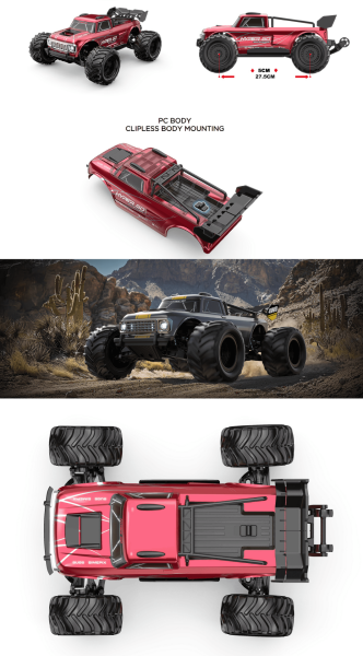 MJX 1/10 10210 Hyper GO 4x4 Fırçasız (Brushless) Motor ve Escli, Su Geçirmez (Waterproof) 2.4 Ghz. Uzaktan Kumandalı Arazi Aracı