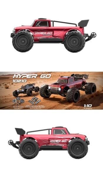 MJX 1/10 10210 Hyper GO 4x4 Fırçasız (Brushless) Motor ve Escli, Su Geçirmez (Waterproof) 2.4 Ghz. Uzaktan Kumandalı Arazi Aracı