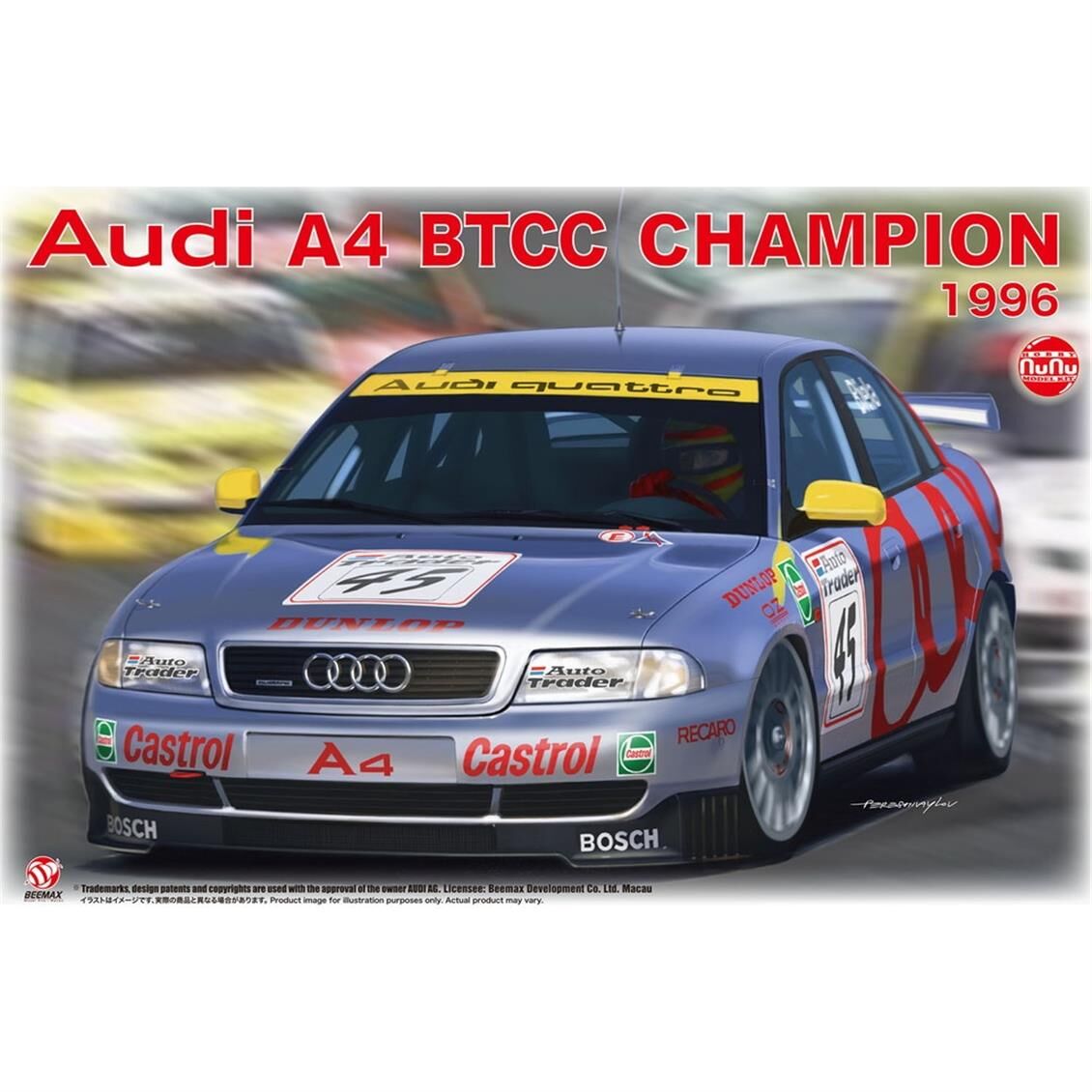 Nunu PN24035 1/24 Ölçek, Audi A4 (1996 BTCC World Champion), Otomobil Plastik Model Kiti