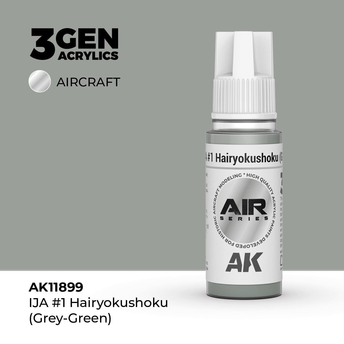 AK 11899 17 ml. IJA #1 Hairyokushoku (Grey-Green), Aircraft Serisi 3GEN Akrilik Model Boyası